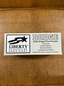 Liberty Classics By Spec Cast 1936 Dodge Fire Pumper Pepsi Bank 2 piece set - Picture 1 of 7