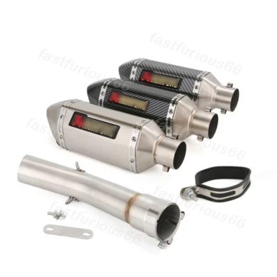 Mid Exhaust Link Pipe Slip On For Yamaha FZ1 2006-2015 Motorcycle Tips DB Killer - Image 1 of 4