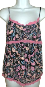 New Womens 2X 20W-22W Black Pink Cami Set Secret Treasures Shorts 2 piece Sleep - Picture 1 of 2