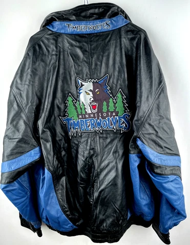 Vintage Pro Player Minnesota Timberwolves NBA Jacket Wilson's Leather Size 2XL Cover