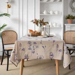 Cotton Linen Printed Pine Tablecloth Party Wedding Kitchen Dining Table Cover - Picture 1 of 17