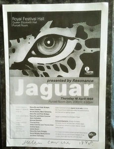 HELEN COWCHER Autograph Jaguar Performance Royal Festival Hall London 98 Signed - Picture 1 of 3