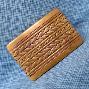 Artisan Brass Copper Dress Belt Buckle Boho Hippie Vintage 70s .SHY846 - Picture 1 of 9