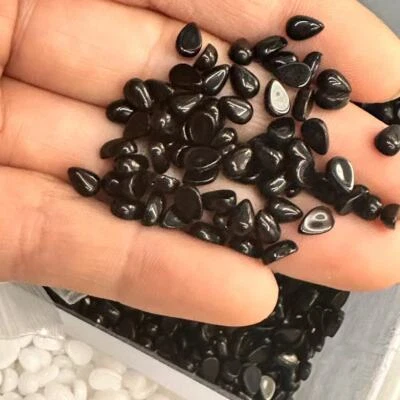 Lágrima de piedra de obsidiana natural 100 un. 4x6 mm CABUJÓN HÁGALO USTED MISMO Fabricación de joyas Foto 1 de 4