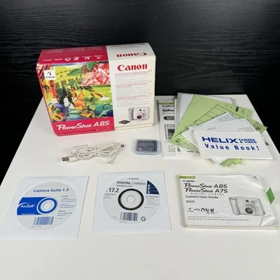 Canon PowerShot A85 Camera BOX ONLY - Charger & Compact Flash Card -Instructions - Изображение 1 из 4