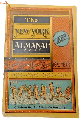 Original 1888 The New York Almanac 1888 Calendar Vintage Advertising Predictions Foto 1 de 4