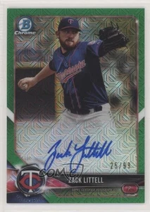 2018 Bowman Mega Box Chrome Mojo Refractor Green /99 Zack Littell Rookie Auto RC - Picture 1 of 3