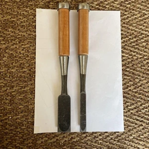 Kuroushi 2 Pcs Chisel Japanese Woodworking Carpentry Tools Tataki Nomi Vintage - Picture 1 of 7