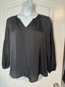 Blusa Pull Over XL Negra Manga Larga Azul Marino Antigua Nueva Sin Etiquetas - Imagen 1 de 5