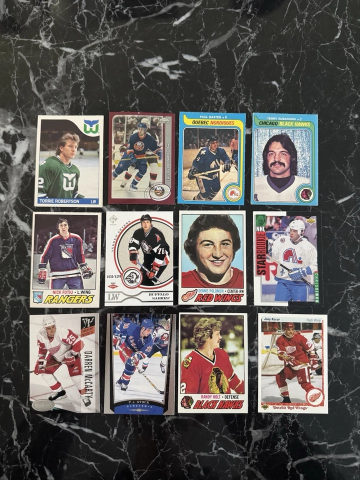 Lote de tarjetas de novato 250x años 70 a 00 NHL ENFORCERS Rob Ray Darren Mccarty Kocur Foto 1 de 4