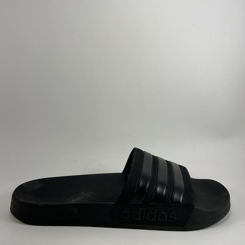 Adidas Adilette sandali slide uomo taglia 10 triplo nero classico casual acqua