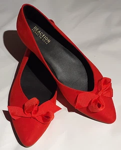 Neu ~ Kenneth Cole ~ Reaction Damen Lilie Schleife flach rot Größe 8 HERBST - Bild 1 von 7