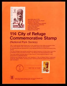 PÁGINA DE RECUERDO SELLO CONMEMORATIVO DEL PARQUE NACIONAL DE LA CIUDAD DEL REFUGIO - Imagen 1 de 1
