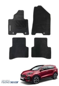 Set Kit 4 Tappeti Tappetini In Moquette Velluto Per Auto Kia Sportage Originali - Foto 1 di 10