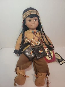 Geppedo Dolls of the World Dakota Native American Porcelain Authentic Clothes - Picture 1 of 8