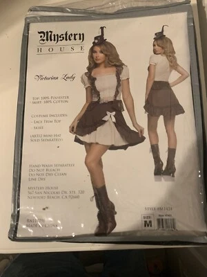 NUEVO SIN ETIQUETAS Mystery House Sexy Victoriano Dama Disfraz Adulto Talla Mediana Top y Falda Foto 1 de 4