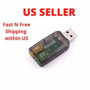 USB 3D Sound Card, 5.1 USB External Stereo - Picture 1 of 3