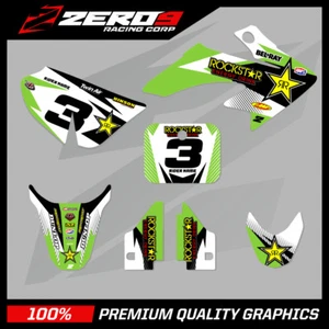 HONDA CRF 50 MOTOCROSS GRAPHICS MX GRAPHICS KIT DECAL KIT ROCKSTAR GREEN WHITE - Picture 1 of 6