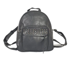 21) J&L Firenze Damen Tasche City - Rücksack mit Nieten Schwarz Neu Faux-Leder - Bild 1 von 8