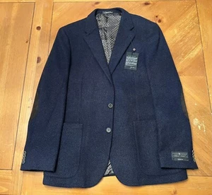 Made In USA - 42 L Slim Fit- 99% Cashmere 1%Silk -Joseph Abboud-Navy -Blazer - Picture 1 of 14