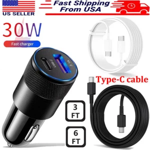 30W Fast Charging USB-C Car Charger Adapter For Samsung A16 A06 A15 A25 A35 A55 - Picture 1 of 18