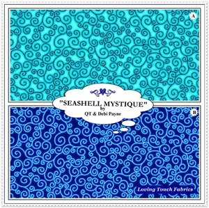 SEASHELL MYSTIQUE-SWIRLS-CURLS-QT-DEBI PAYNE-PRICED @ 1/2 YD - Picture 1 of 3