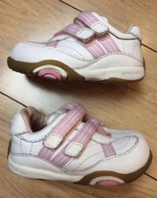Sz 3W Toddler STRIDE RITE "Pandora" Girls White & Pink Sneakers Pristine EUC - Image 1 of 4