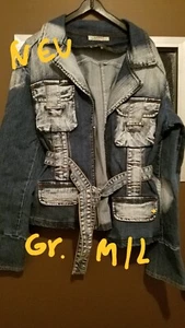 Schöne Damen Jeansjacke Gr.S-blau-weiss*Top* - Bild 1 von 1