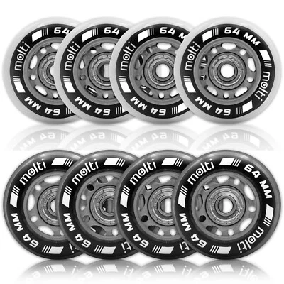 MOLTI 4er Pack Räder + Kugellager ABEC9 Inliner Rollen Wheels Rollschuhe 64-84mm 4 St.