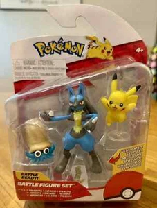 NUEVO Juego de 3 figuras de batalla Pokemon - Omanyte + Lucario + figuras de Pikachu L9 - Imagen 1 de 4