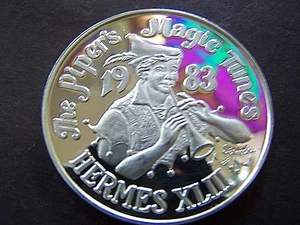 Rare 1983 Hermes THE PIED PIPER Fine Silver Mardi Gras Doubloon - Picture 1 of 2
