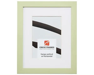 Craig Frames Confetti, 0.875" Light Green Solid Wood Picture Frame With a Mat - Picture 1 of 9