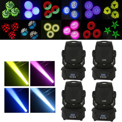 4PCS 90W Stage Moving Head Light Beam LED DMX DJ 3-faced Prism Gobo Party Lights - Image 1 of 4