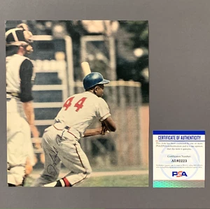 Hank Aaron HOF handsigniert 8x7 Magazin Seite Foto ATLANTA BRAVES PSA DNA - Bild 1 von 2