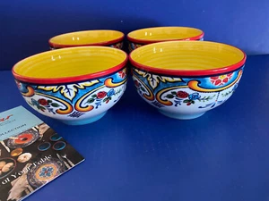 Euro Ceramica Zanzibar (4) 5 5/8" Cereal/Soup Bowls NEW - Picture 1 of 7