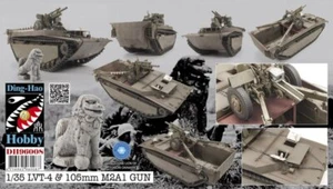 Ding-Hao Hobby DH96008 1/35 LVT4 M2A1/105mm Howitzer w/Schiesser Stone Statue - Picture 1 of 10