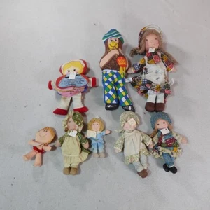 Vintage Rag Doll Lot 8 Knickerbocker Dandee Zayre Corp Plush Cloth Soft Dolls - Picture 1 of 22