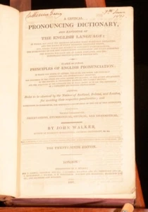 1827 Critical Pronouncing Dictionary The English Language John Walker Reference - Picture 1 of 7
