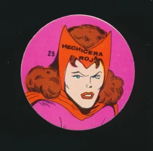 #25 SCARLET WITCH 1983 MARVEL SUPER-HEROES Reyauca Disc card Venezuela AVENGERS - Picture 1 of 4