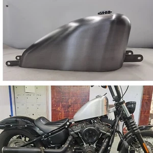 Tanque de combustible plateado gasolina gasolina con tapa para Harley Softail 2018-2022 todos los modelos 12 L - Imagen 1 de 9