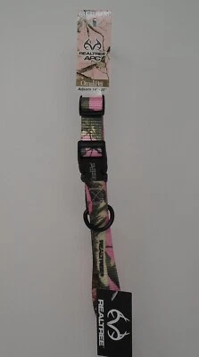 OMNIPET MEDIUM ADJ. REAL TREE PINK CAMO NYLON DOG COLLAR FREE HANG TAG