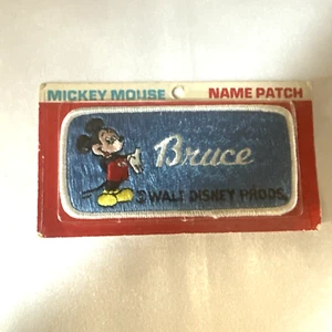Vintage Disneyland Walt Disney Prods Mickey Mouse Name Patch 4-¼" x 2-⅛" Bruce - Picture 1 of 3