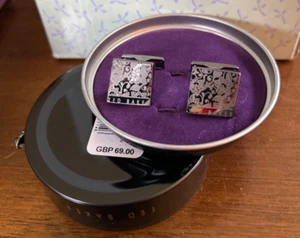 TED BAKER Genuine metal cufflinks in Shoe Polish Tin RRP 69.00 Attractive 0.5" - Picture 1 of 5