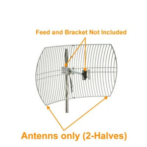 2-Halves Parabolic Grid Antenna Replacement 2.4GHz/5GHz 24dBi WiFi Antenna - Picture 1 of 1