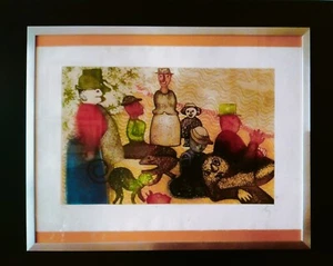 Baj Enrico. "Dijunee sur l'herbe" Acquaforte/acquatinta cm. 71 x 99. Grafica Uno - Imagen 1 de 1