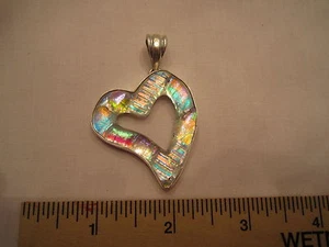 Colgante de vidrio dicroico con plata esterlina NUEVO (#17) - Imagen 1 de 3