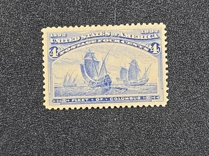 1892 U.S. 4 cent Columbian - Scott# 233 - MINT, hinged    stk#IZ1 - Picture 1 of 9