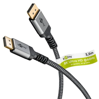 goobay 65266 DisplayPort Cable 1.4 up to 8K @ 60Hz (UHD), 4K @ 144Hz and 2K @ 24 - Image 1 of 4