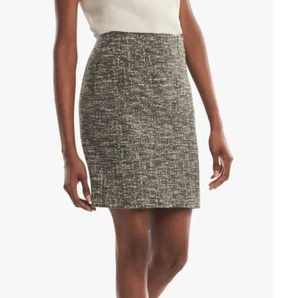 M.M. LaFleur Black & White Textured Tweed Mini Skirt - Size 10 - Picture 1 of 7