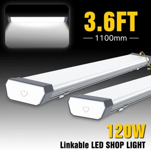 2 Pack 3.6FT LED Shop Light 120W Garages Workshops Linkable Utility Shop Lights - Picture 1 of 12